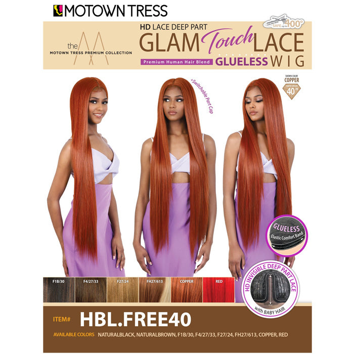 Motown Tress Glam Touch Lace Glueless Human Hair Premium Blend HD Lace Deep Part Wig - HBL.FREE40