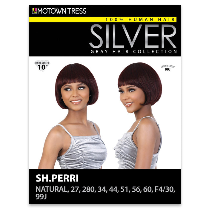 Motown Tress Silver Gray Hair Collection 100% Human Hair Wig - SH PERRI