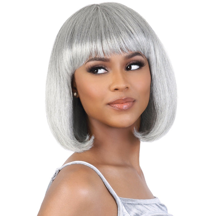 Motown Tress Silver 100% Human Hair Full Wig - SH.SHEIN