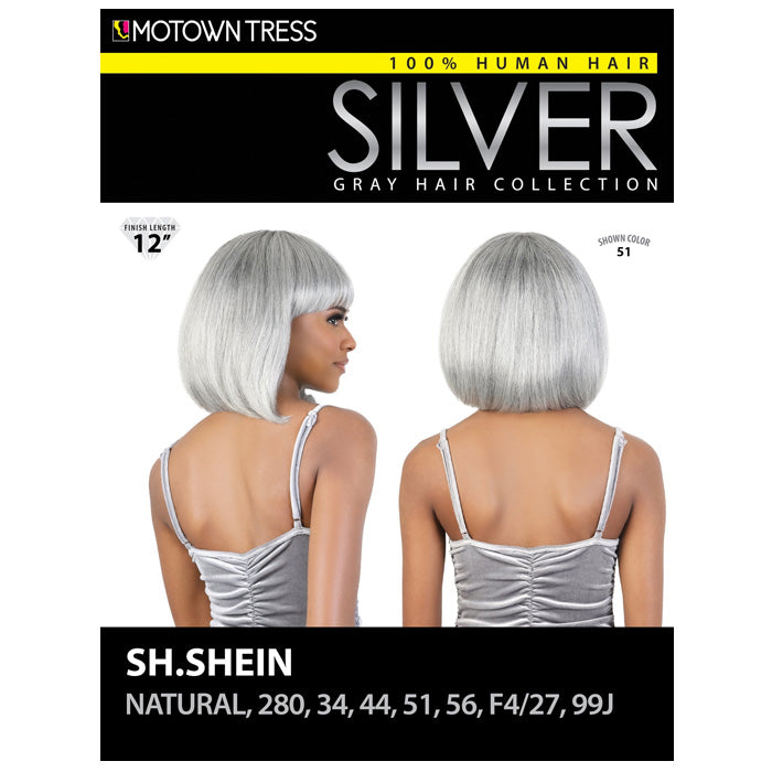 Motown Tress Silver 100% Human Hair Full Wig - SH.SHEIN