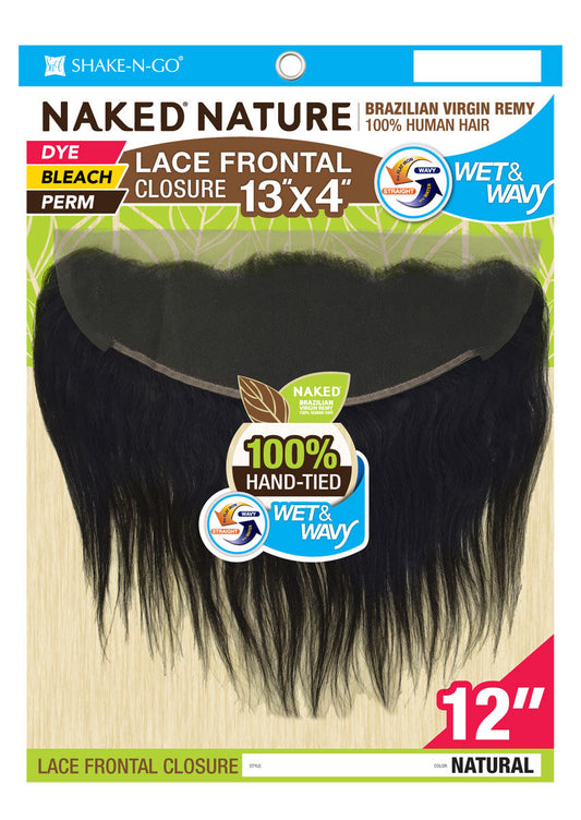 Shake-N-Go Naked Nature 100% Brazilian Remy Hair WET & WAVY Lace Frontal Closure 13X4 BOHEMIAN CURL 12 - 16 Inch