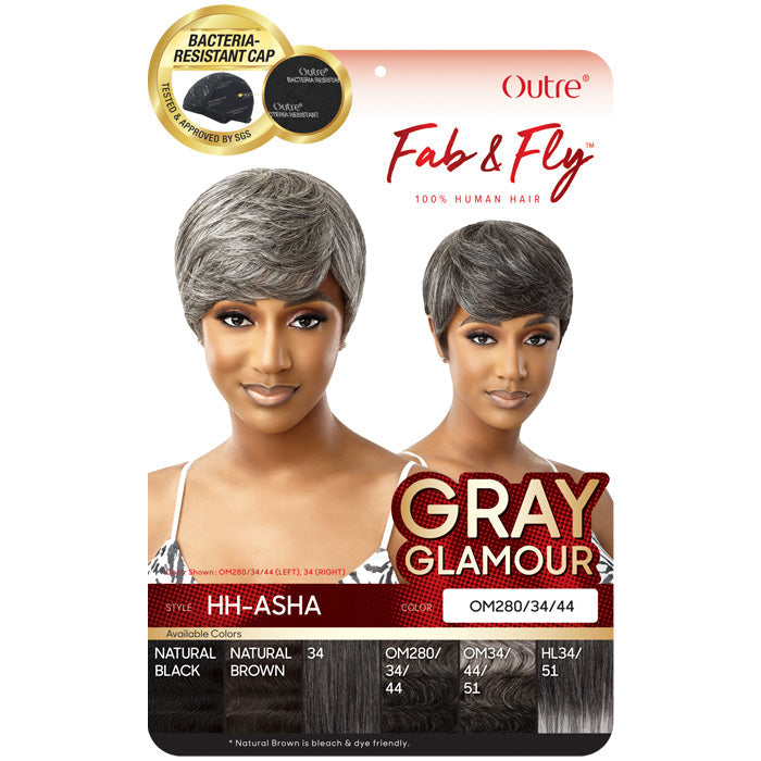 Outre Fab & Fly Gray Glamour 100% Human Hair Full Wig - HH-ASHA
