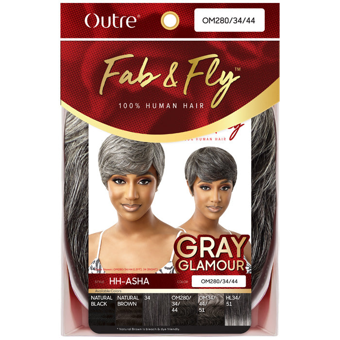 Outre Fab & Fly Gray Glamour 100% Human Hair Full Wig - HH-ASHA