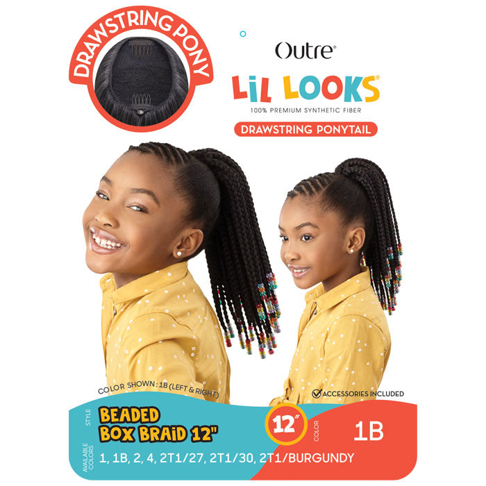 Outre Lil Looks Drawstring Ponytail - BEADED BOX BRAIDS 12"