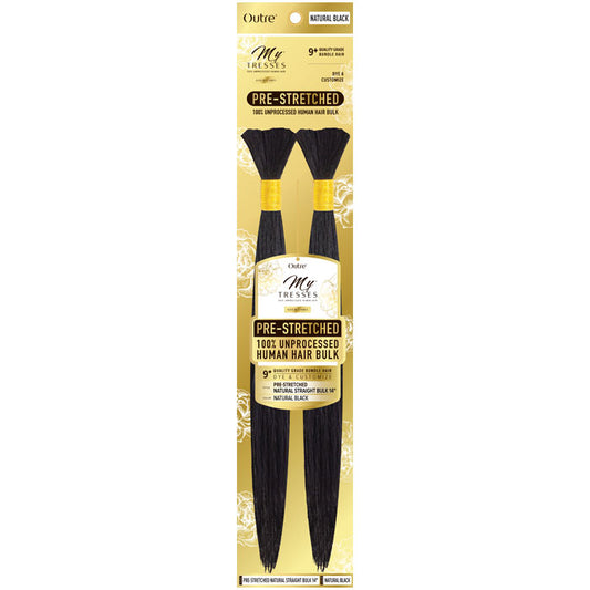 Outre Mytress Gold Label 100% Human Hair Braid - PRESTRETCHED NATURAL STRAIGHT BULK 14"-18"
