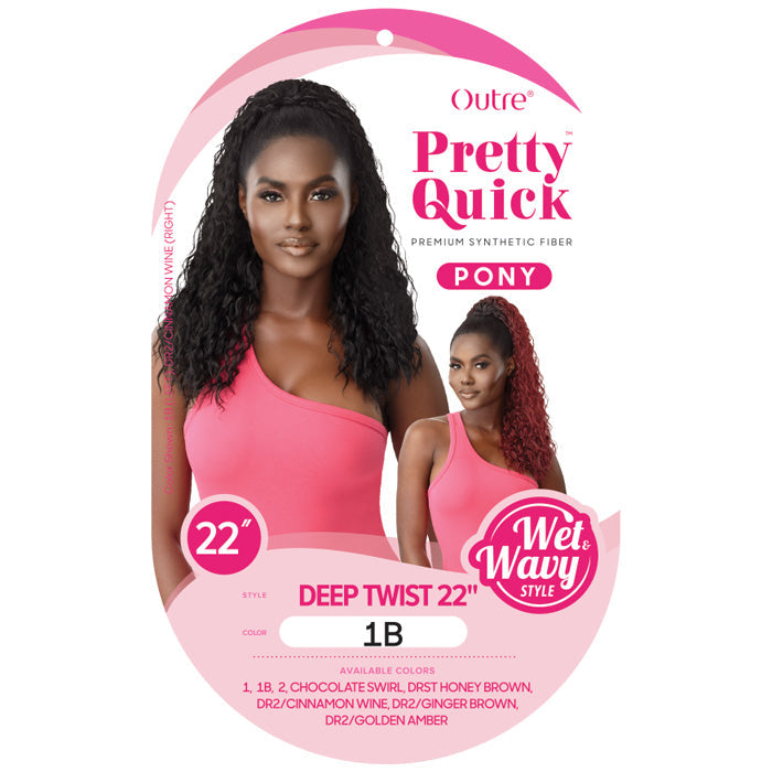 Outre Pretty Quick Wet & Wavy Drawstring Ponytail - DEEP TWIST 22"