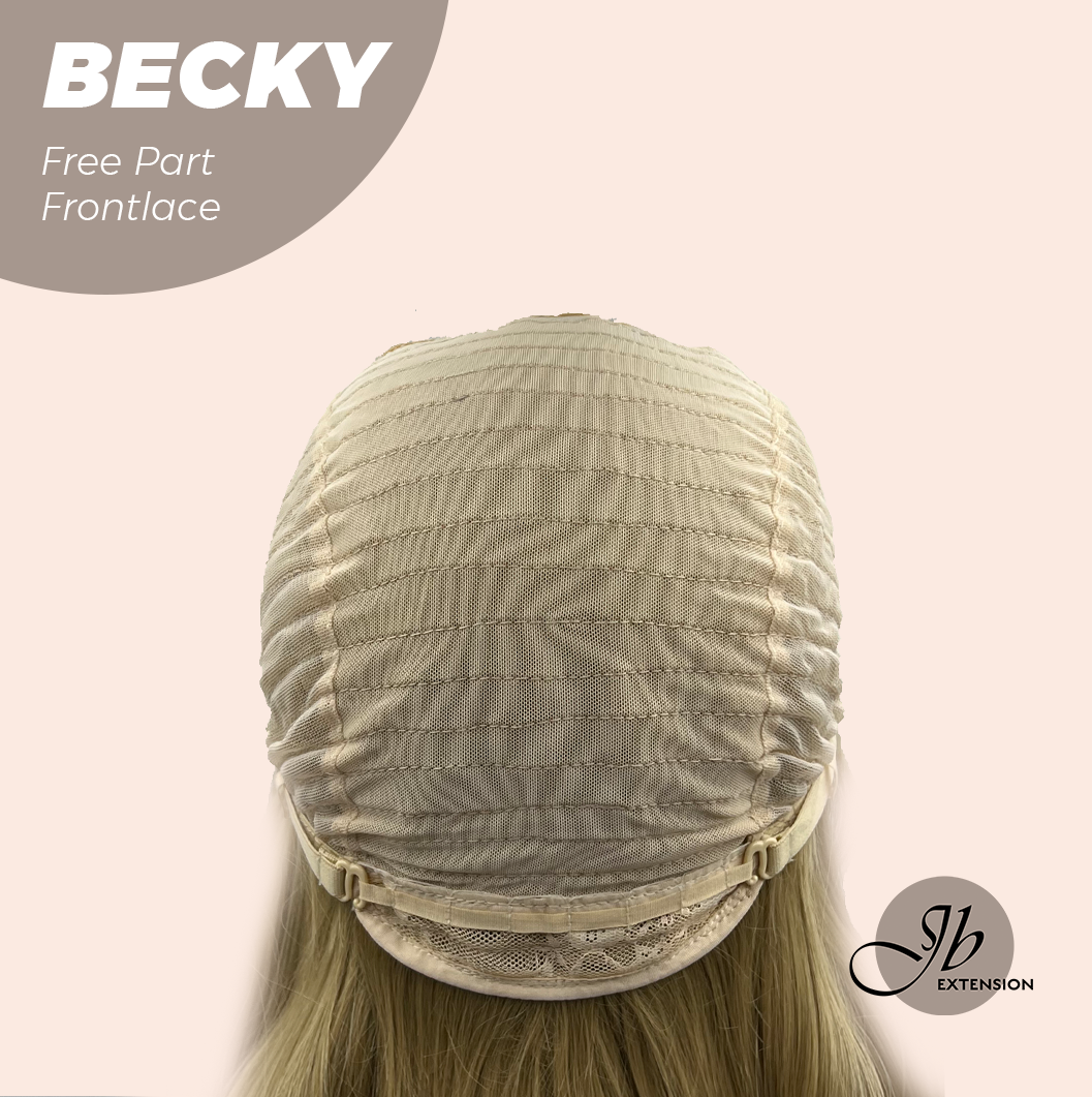 JBEXTENSION 28 Inches Blonde Curly Fiber X, Tangle Less Pre-Cut Free Part Frontlae Glueless Wig BECKY