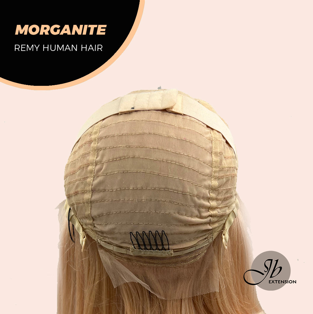 JBEXTENSION GEMSTONE COLLECTION 12 Inches Real Human Hair Peach Bob Cut Free Parting Wig MORGANITE