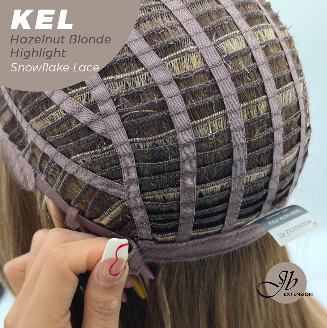 [PRE-ORDER] Get this Influencer Look with Hazelnut Blonde Highlight Pre-Cut Snowflake Lace Wig KEL HAZELNUT