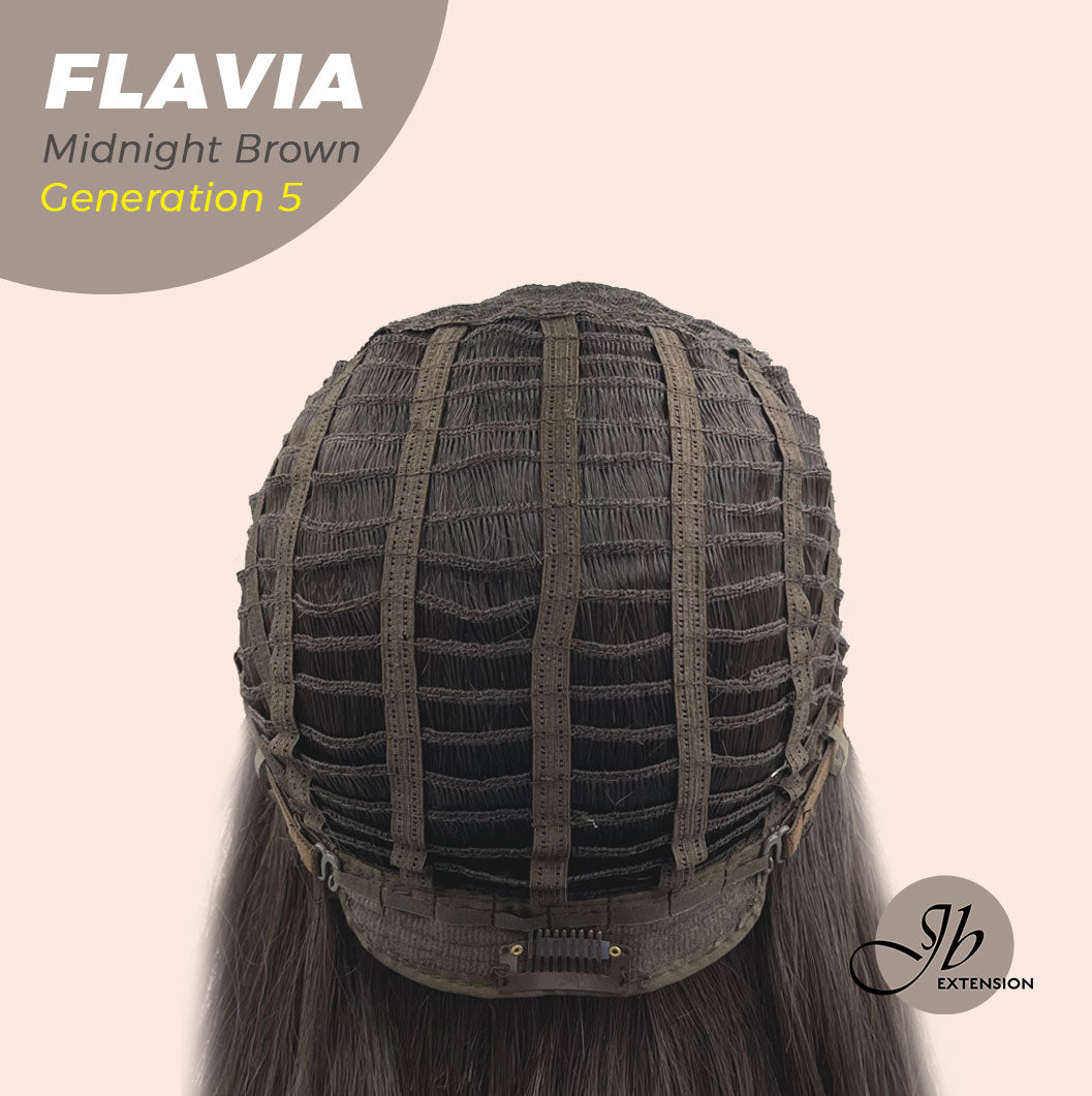 JBEXTENSION GENERATION FIVE 28 Inches Midnight Brown( Black/Brown) Body Wave Wig FLAVIA MIDNIGHT BROWN ( Black/Brown)