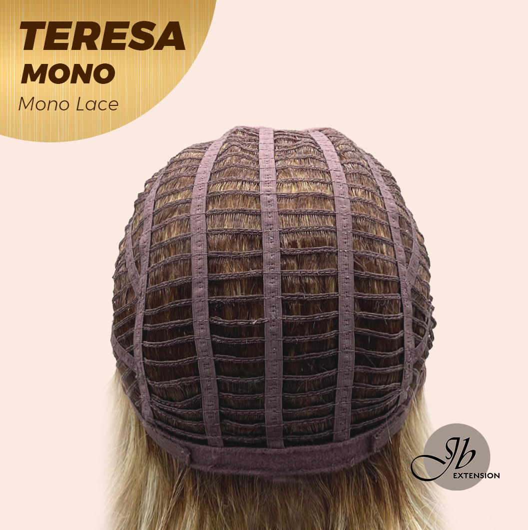 [PRE-ORDER] JBEXTENSION TERESA MONO 16INCH Monofilament Handmade Wig 6X5 Full Monofilament Hand Tied Top Wig 16 Inches Mix Blonde Curly Mono Lace Wig With Anti-slip Silicone Strips Glueless Wig TERESA MONO - 16Inch【BENDY EAR TABS】