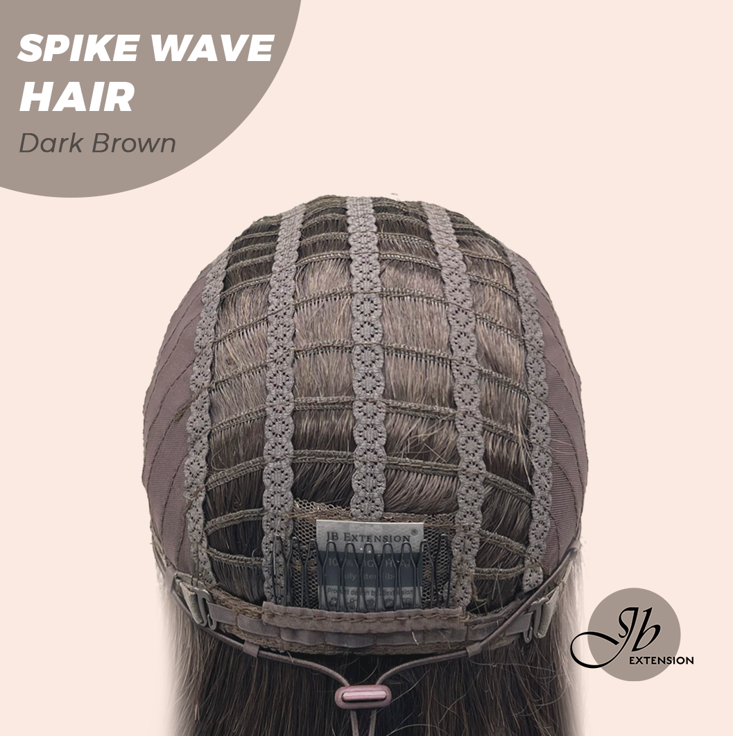 JBEXTENSION 24 Inches Long Curly Hair Dark Brown Headband Wig SPIKE WAVE HAIR - DARK BROWN