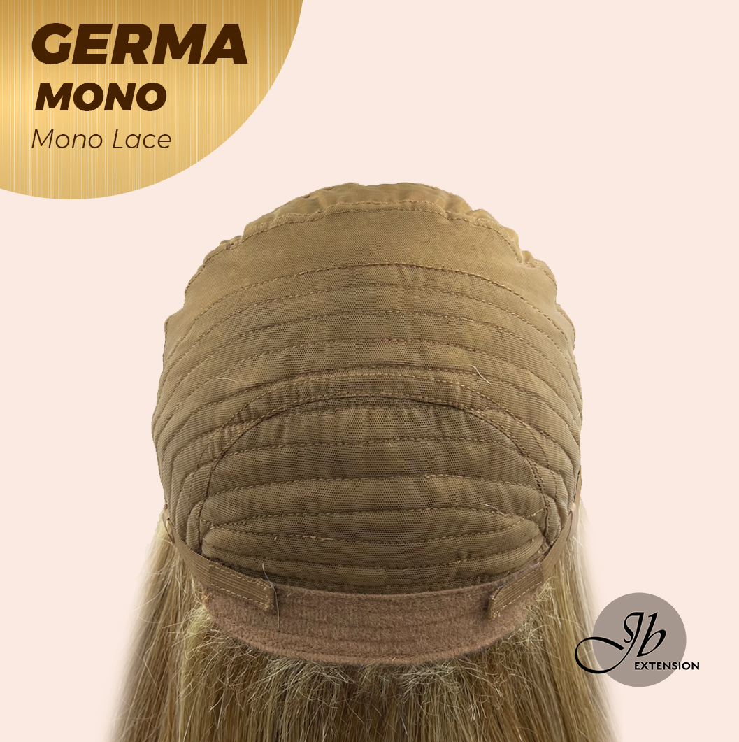 JBEXTENSION GERMA MONO Full Monofilament Handmade Full Lace Full Hand Tied Wig 20 Inches Honey Blonde Mono Lace Handmade Futura Fiber Wig Glueless Wig GERMA MONO【BENDY EAR TABS】