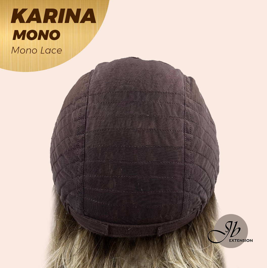 JBEXTENSION KARINA MONO Full Monofilament Handmade Full Lace Full Hand Tied Wig 14 Inches Blonde Mono Lace Handmade Futura Fiber Wig Glueless Wig KARINA MONO【BENDY EAR TABS】