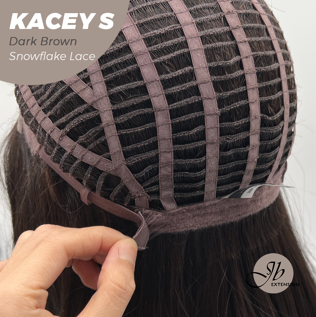 [PRE-ORDER] JBEXTENSION 20 Inches Dark Brown Pre-Cut Snowflake Lace Frontlace Glueless Wig KACEY S DARK BROWN【PERMATEASE】【BENDY EAR TABS】