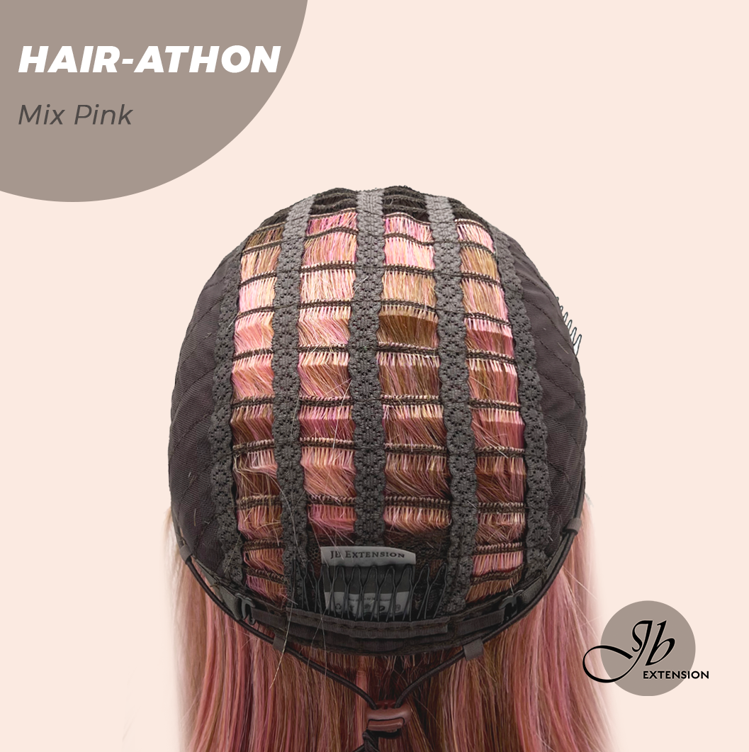 JBEXTENSION 18 Inches Curly Mix Pink Headband Wig HAIR-ATHON - MIX PINK