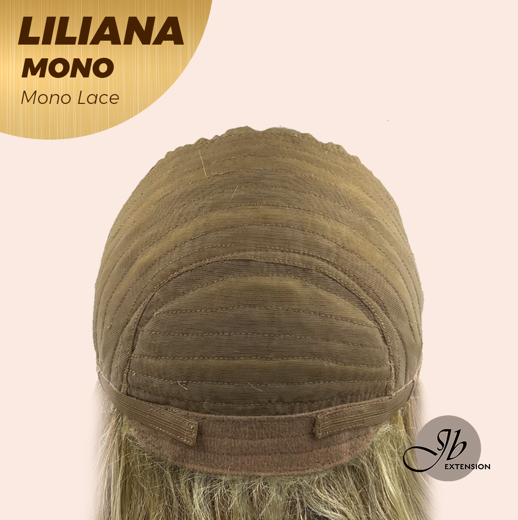 JBEXTENSION LILIANA MONO Full Monofilament Handmade Full Lace Full Hand Tied Wig 18 Inches Honey Blonde Mono Lace Handmade Futura Fiber Wig Glueless Wig LILIANA MONO【BENDY EAR TABS】