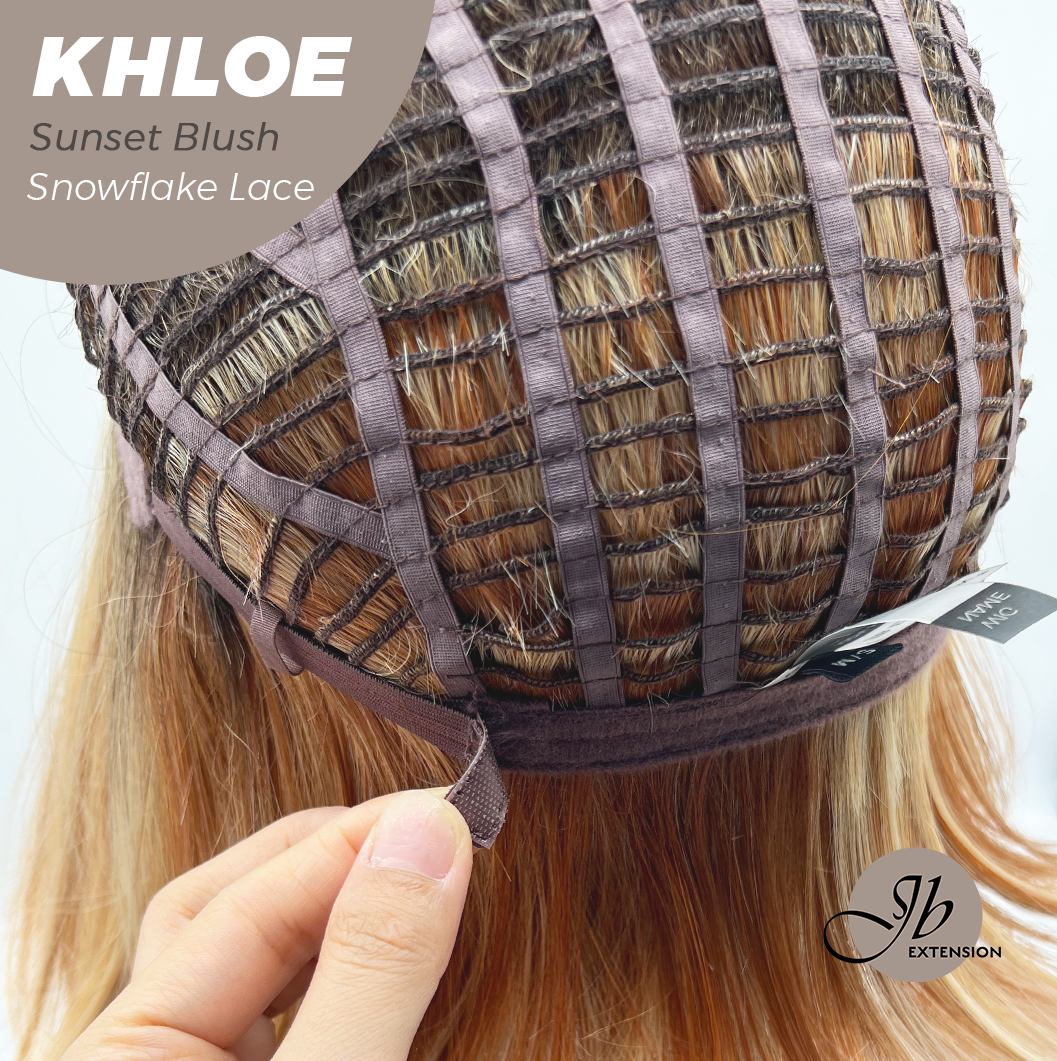 [PRE-ORDER] JBEXTENSION 12 Inches Bob Cut Sunset Blush Pre-Cut Snowflake Lace Frontlace Glueless Wig KHLOE SUNSET BLUSH【PERMATEASE】【BENDY EAR TABS】