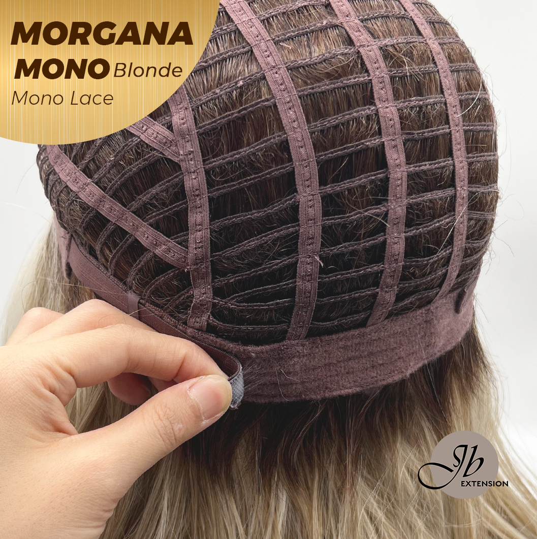 JBEXTENSION MORGANA MONO Monofilament Handmade Wig 6X5 Full Monofilament Hand Tied Top Wig 13 Inches Blonde Mono Lace Wig With Anti-slip Silicone Strips Glueless Wig MORGANA MONO LONDE【BENDY EAR TABS】