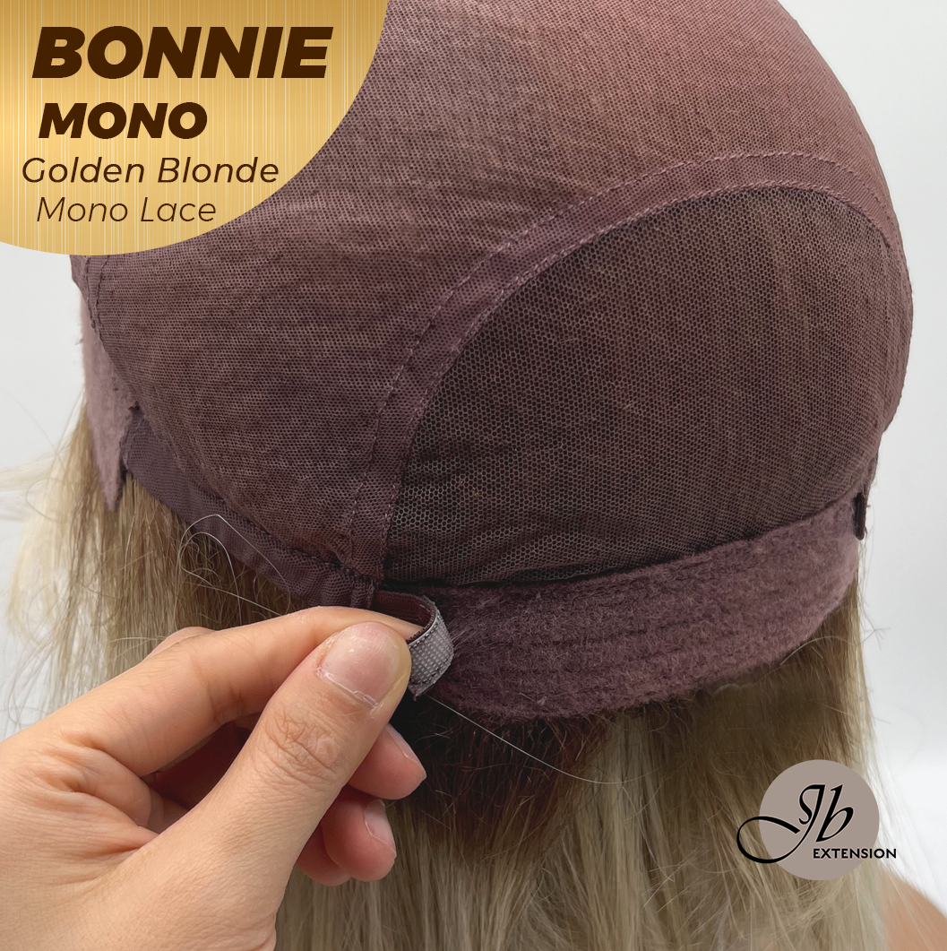 [PRE-ORDER] JBEXTENSION BONNIE MONO GOLDEN BLONDE Full Monofilament Handmade Full Lace Full Hand Tied Wig 12 Inches Golden Blonde With Dark Root Mono Lace Handmade Futura Fiber Glueless Wig BONNIE MONO GOLDEN BLONDE【BENDY EAR TABS】