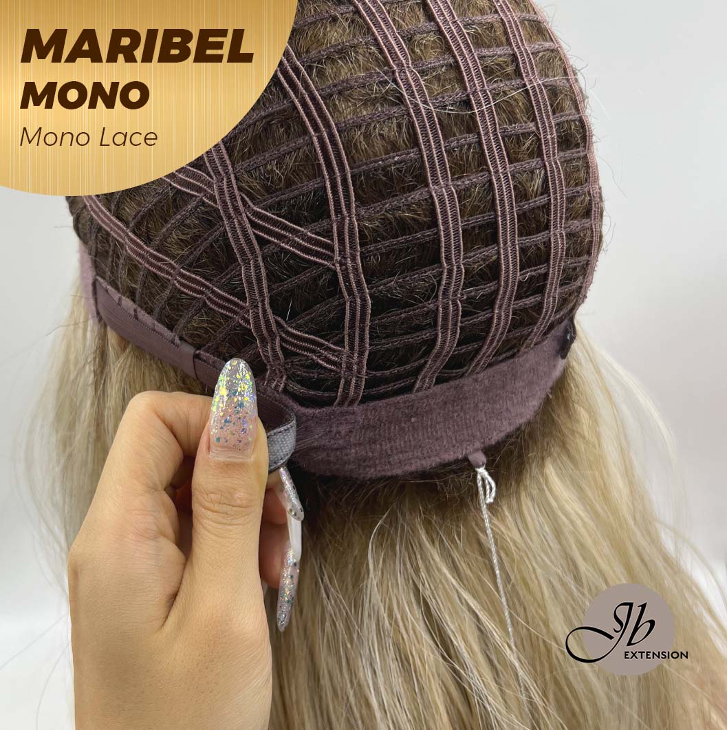[PRE-ORDER] JBEXTENSION MARIBEL MONO Monofilament Handmade Wig 6X5 Full Monofilament Hand Tied Top Wig 16 Inches Blonde With Dark Root Wave Mono Lace Wig With Anti-slip Silicone Strips Glueless Wig Maribel Mono【BENDY EAR TABS】