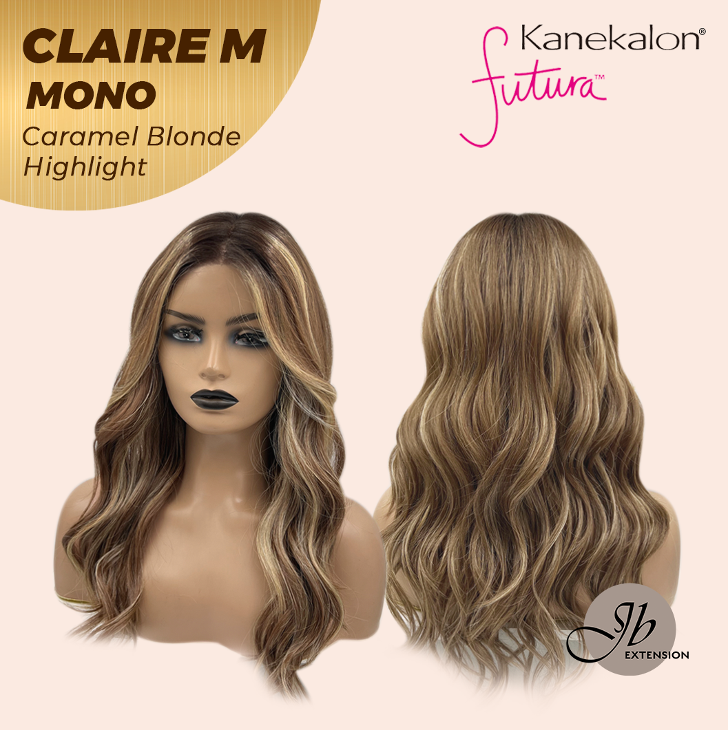 HOT OF SEASON - JBEXTENSION CLAIRE MONO CARAMEL BLONDE HIGHLIGHT Partial Monofilament Wig 22 Inches Caramel Blonde Highlight Partial Mono Lace Glueless Wig CLAIRE MONO CARAMEL BLONDE HIGHLIGHT【BENDY EAR TABS】