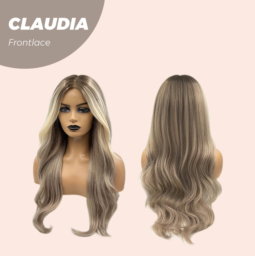 JBEXTENSION 27 Inches Blonde Curly Pre-Cut Frontlace Glueless Wig CLAUDIA