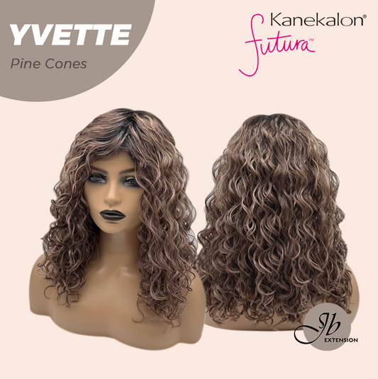 JBEXTENSION 14 Inches Extra Curly Pine Cones Wig Women Fashion Full Machine Wig YVETTE PINE CONES【PLUS PERMATEASE】【BENDY EAR TABS】