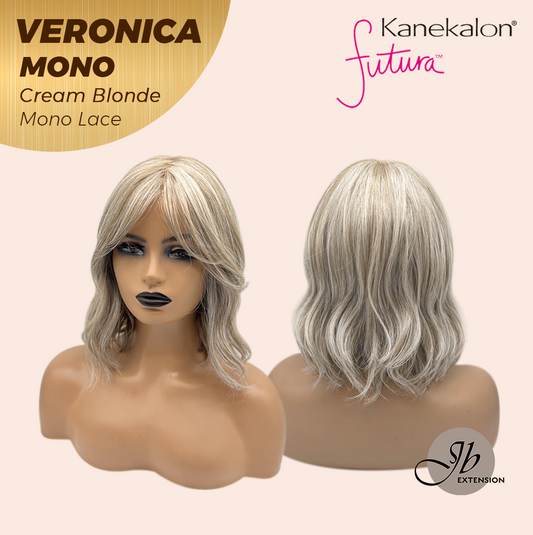 JBEXTENSION VERONICA MONO CREAM BLONDE Monofilament Handmade Wig 6X5 Full Monofilament Hand Tied Top Wig 12 Inches Cream Blonde Wave Mono Lace Wig With Anti-slip Silicone Strips Glueless Wig VERONICA MONO CREAM BLONDE【BENDY EAR TABS】