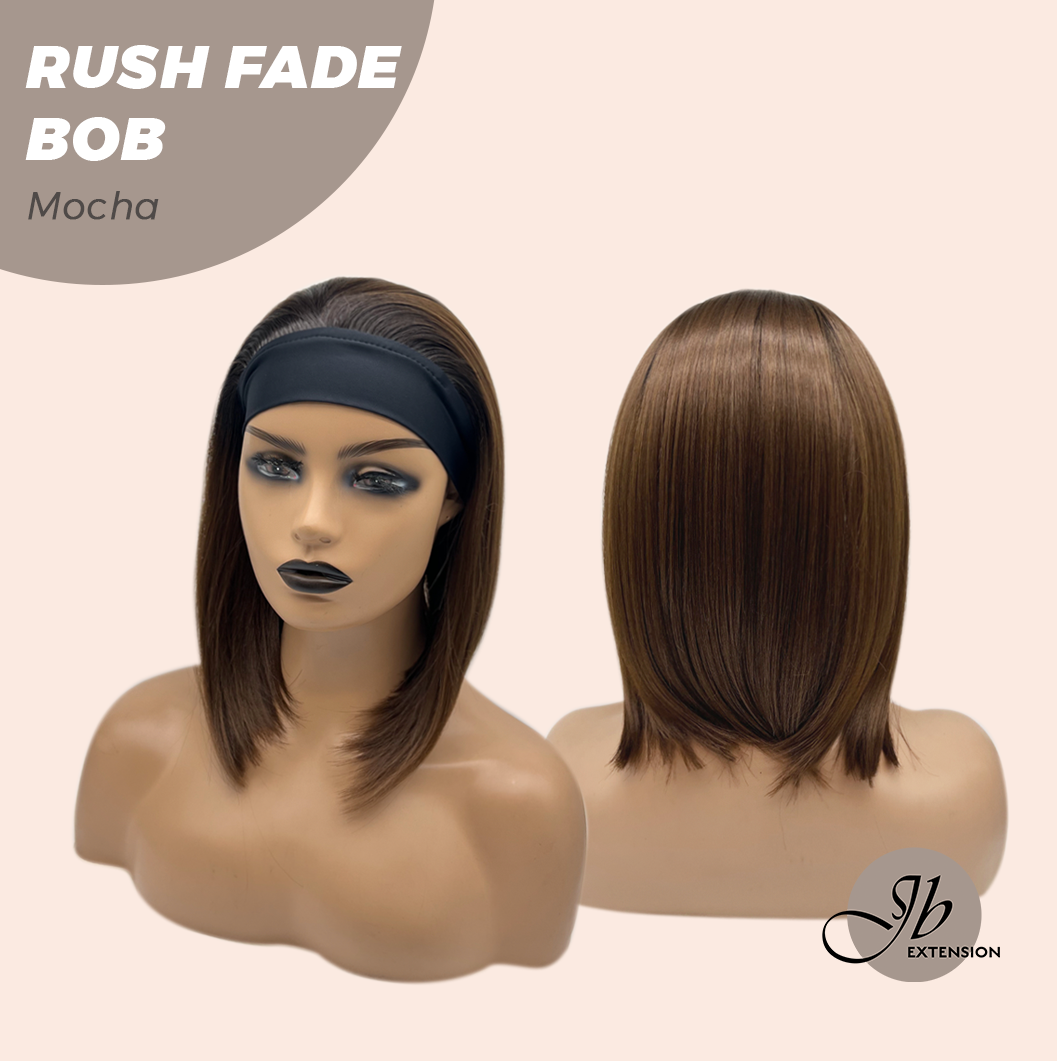 JBEXTENSION 12 Inches Short Hair Mocha Headband Wig RUSH FADE BOB - MOCHA