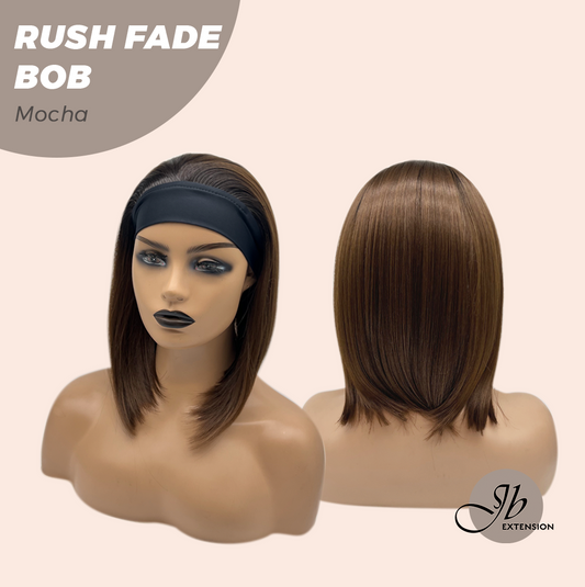 JBEXTENSION 12 Inches Short Hair Mocha Headband Wig RUSH FADE BOB - MOCHA