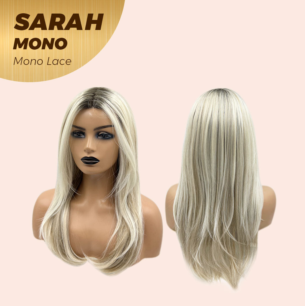 JBEXTENSION SARAH MONO Full Monofilament Wig 22 Inches Blonde Color Full Mono Lace Glueless With Anti-slip Silicone Strips Wig SARAH MONO【BENDY EAR TABS】