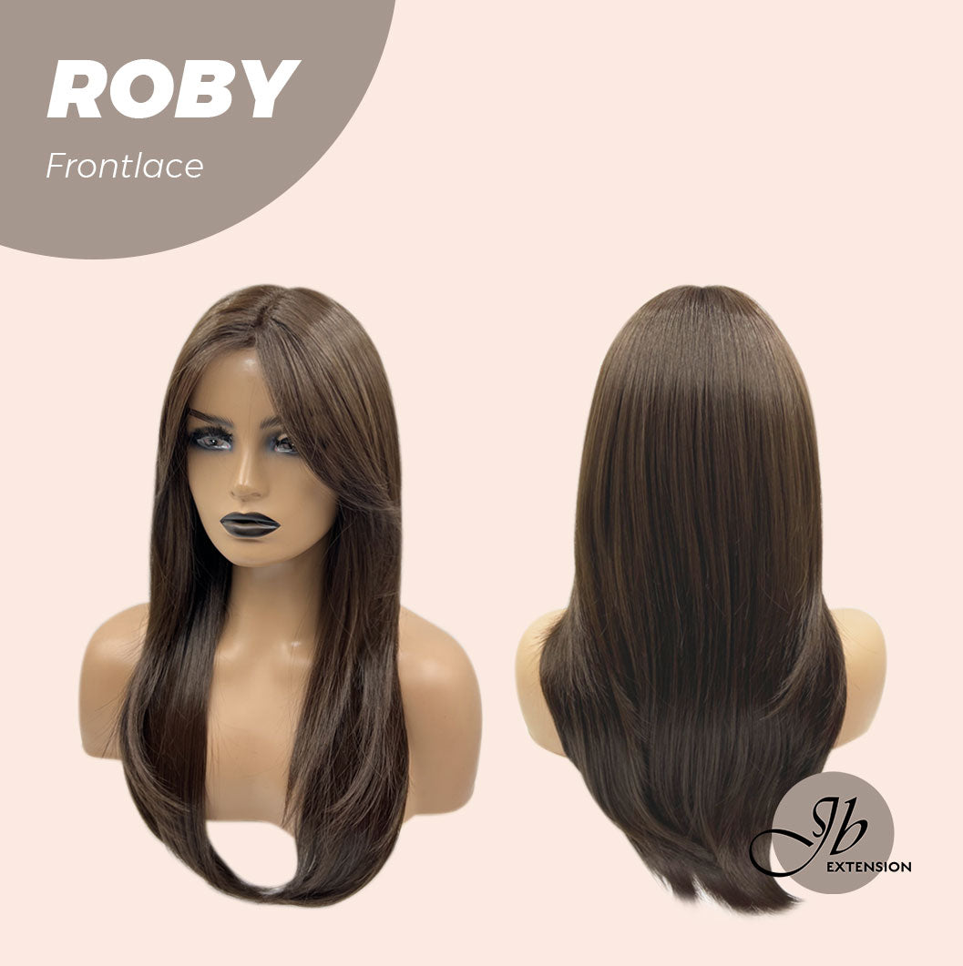Nichole's Selection -22 Inches Brown Medium Length Women Pre-Cut Frontlace Glueless Wig ROBY