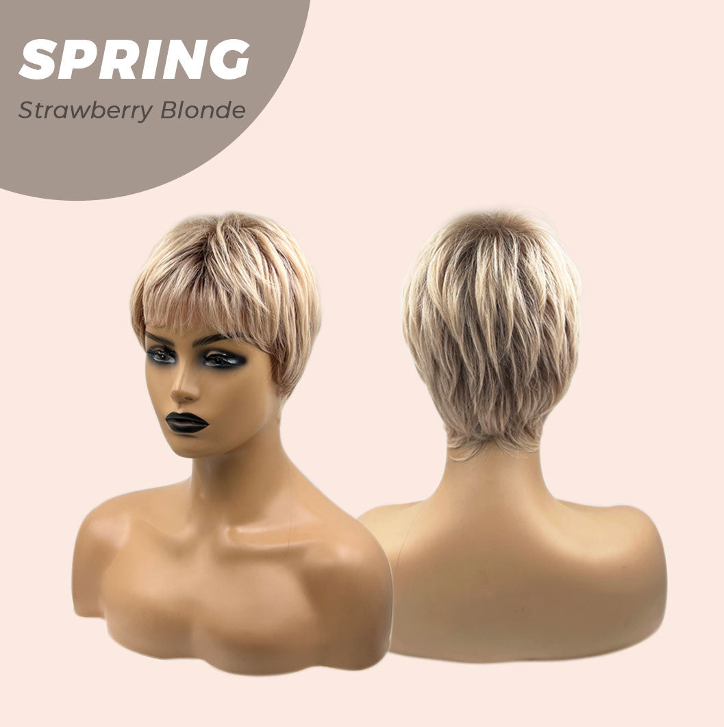 JBEXTENSION Pixie Cut Strawberry Blonde Peach Fashion Women Wig SPRING STRAWBERRY BLONDE