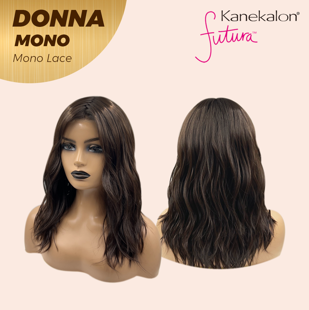 JBEXTENSION DONNA MONO Monofilament Handmade Wig 6X5 Full Monofilament Hand Tied Top Wig 18 Inches Dark Brown Wave Mono Lace Wig With Anti-slip Silicone Strips Glueless Wig DONNA MONO【BENDY EAR TABS】