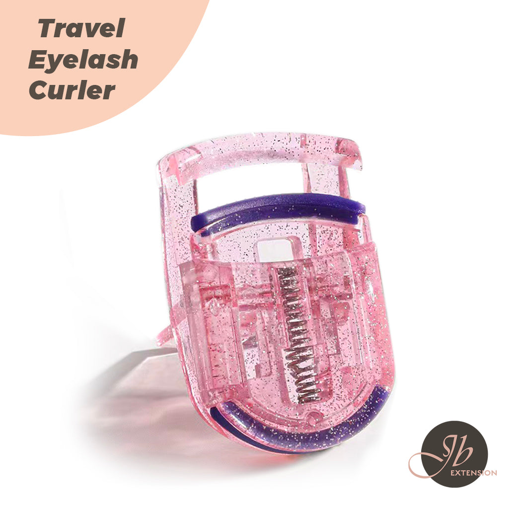 JBextension Travel Eyelash Curler, Pink - Plastic Eyelash Curlers for Travel Makeup - Comes with Bonus Replacement Lash Pad - 1 Pack