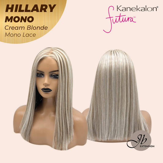 [PRE-ORDER] JBEXTENSION HILLARY MONO CREAM BLONDE Monofilament Handmade Wig 6X5 Full Monofilament Hand Tied Top Wig 16 Inches Cream Blonde Straight Mono Lace Wig With Anti-slip Silicone Strips Glueless Wig HILLARY MONO CREAM BLONDE【BENDY EAR TABS】