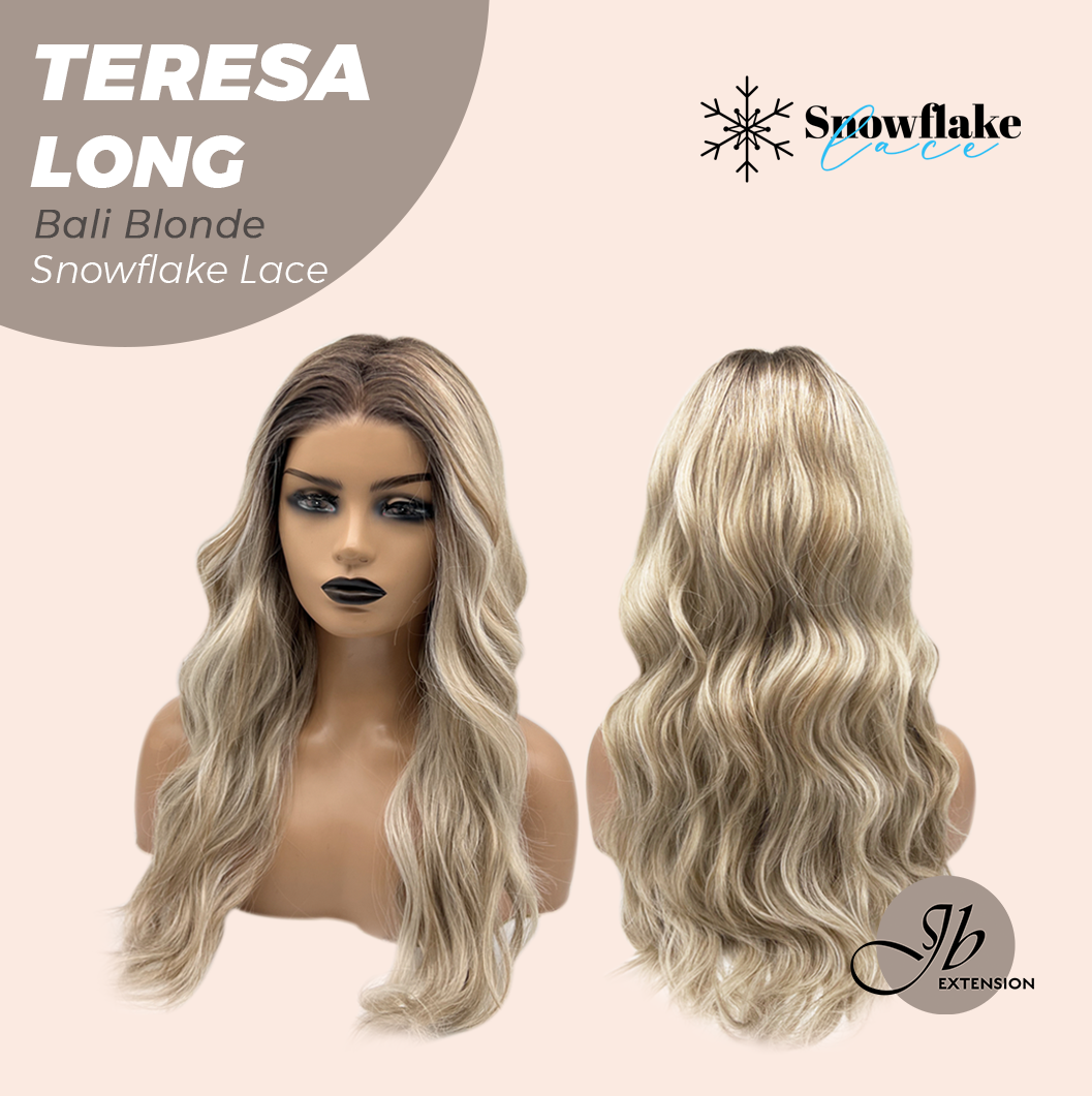 JBEXTENSION 22 Inches Long Bali Blonde Pre-Cut Snowflake Lace Frontlace Glueless Wig TERESA LONG BALI BLONDE【PERMATEASE】【BENDY EAR TABS】