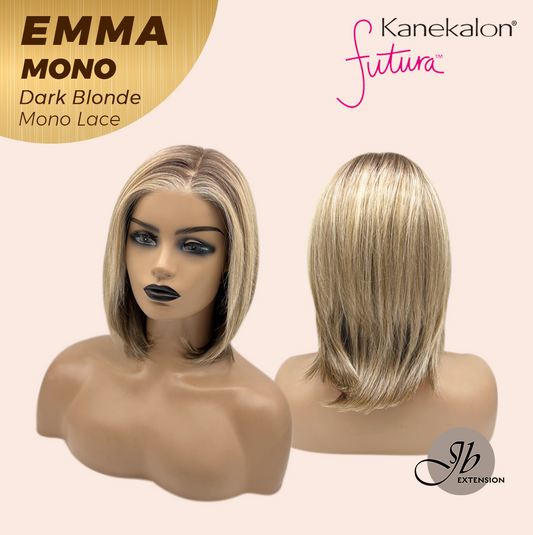 JBEXTENSION EMMA MONO Monofilament Handmade Wig 6X5 Full Monofilament Hand Tied Top Wig 14 Inche Dark Blonde Mono Lace Wig With Anti-slip Silicone Strips Glueless Wig EMMA MONO DARK BLONDE【BENDY EAR TABS】