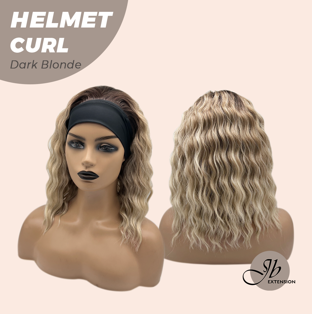 JBEXTENSION 15 Inches Short Curly Dark Blonde Hair Headband Wig HELMET CURL - DARK BLONDE