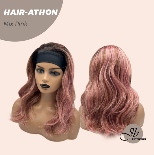 JBEXTENSION 18 Inches Curly Mix Pink Headband Wig HAIR-ATHON - MIX PINK