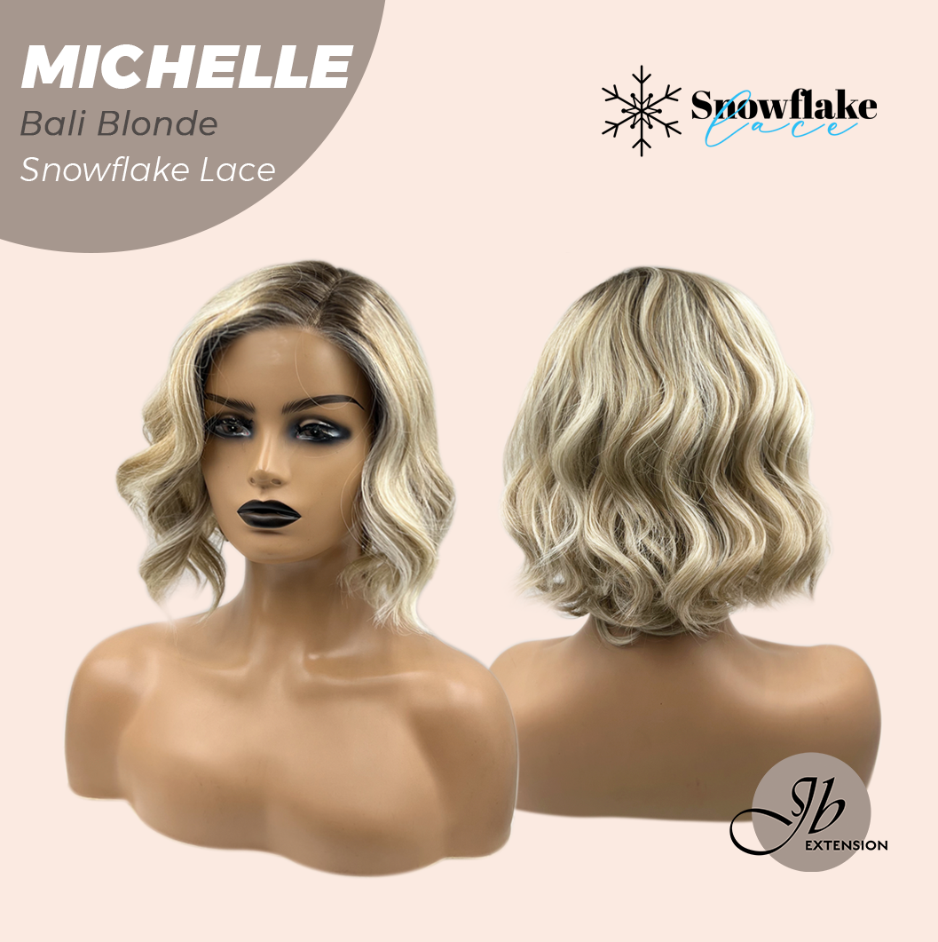 [PRE-ORDER] JBEXTENSION 10 Inches Bali Blonde Pre-Cut Side Part Snowflake Lace Frontlace Glueless Wig MICHELLE BALI BLONDE【BENDY EAR TABS】- S/M