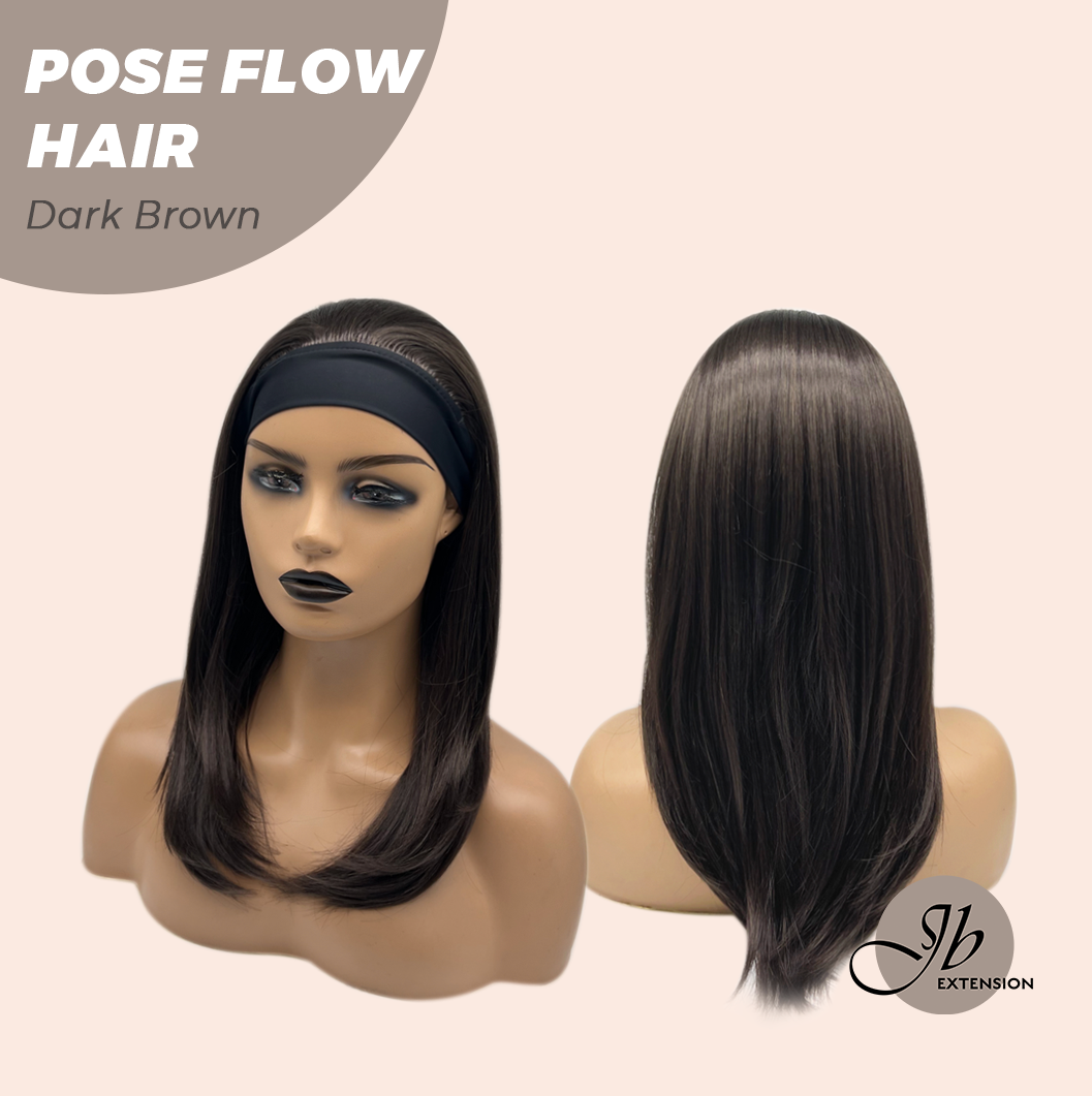 JBEXTENSION 18 Inches Dark Brown Headband Wig POSE FLOW HAIR - DARK BROWN