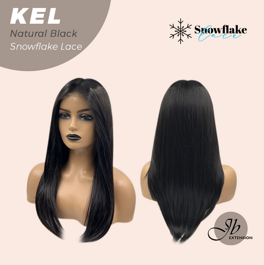 [PRE-ORDER] Nichole's Selection -  22 Inches Natural Black Pre-Cut Snowflake Lace Frontlace Glueless Wig KEL NATURAL BLACK【PERMATEASE】【BENDY EAR TABS】