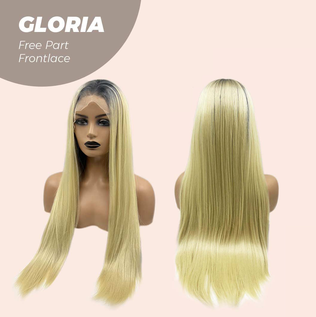 JBEXTENSION 30 Inches Blonde With Dark Root Extra Long Straight Lace Front Wig.Pre Plucked 6*14 HD Transparent Lace Frontal Glueless Wig GLORIA