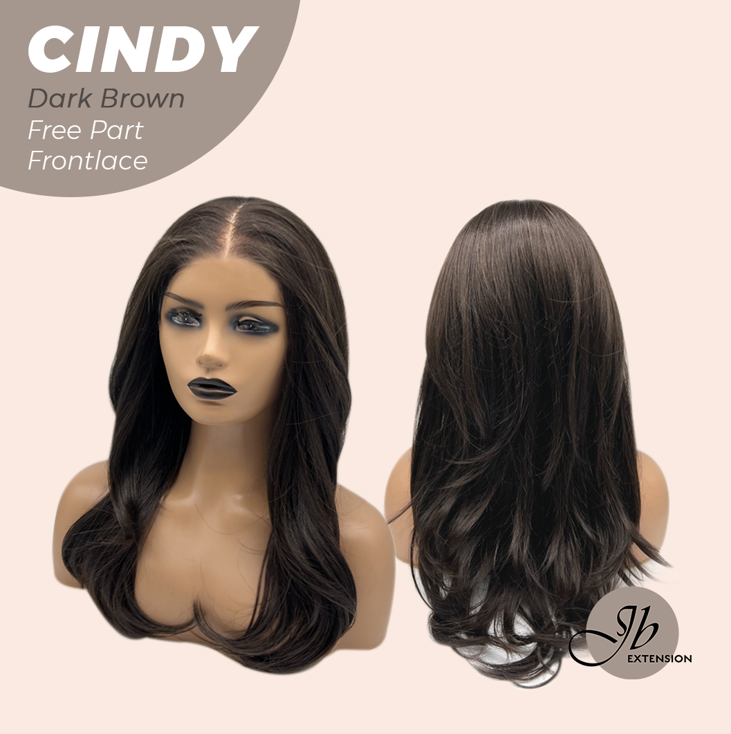 JBEXTENSION 20 Inches Dark Brown Curly Pre-Cut 9X6 U Lace Free Part Frontlace Glueless Wig CINDY DARK BROWN