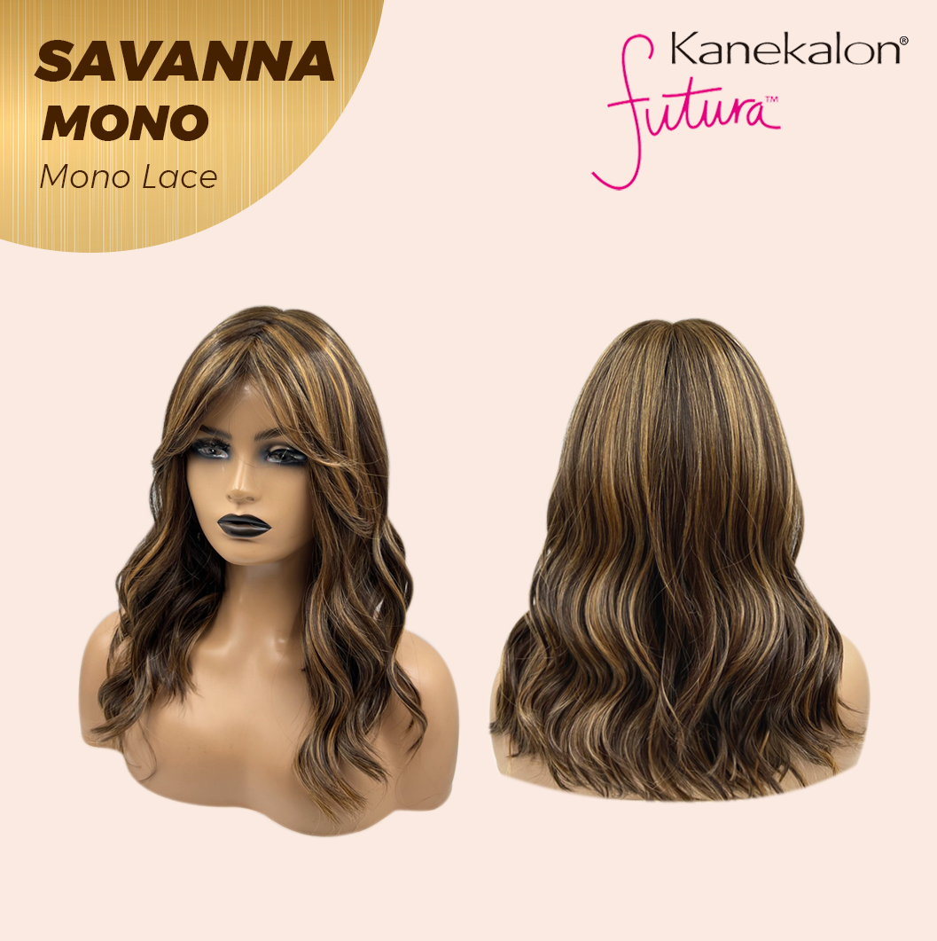 [PRE-ORDER] JBEXTENSION SAVANNA MONO Monofilament Handmade Wig 6X5 Full Monofilament Hand Tied Top Wig 16 Inches Brown With Highlight Wave Mono Lace Wig With Anti-slip Silicone Strips Glueless Wig SAVANNA MONO【BENDY EAR TABS】
