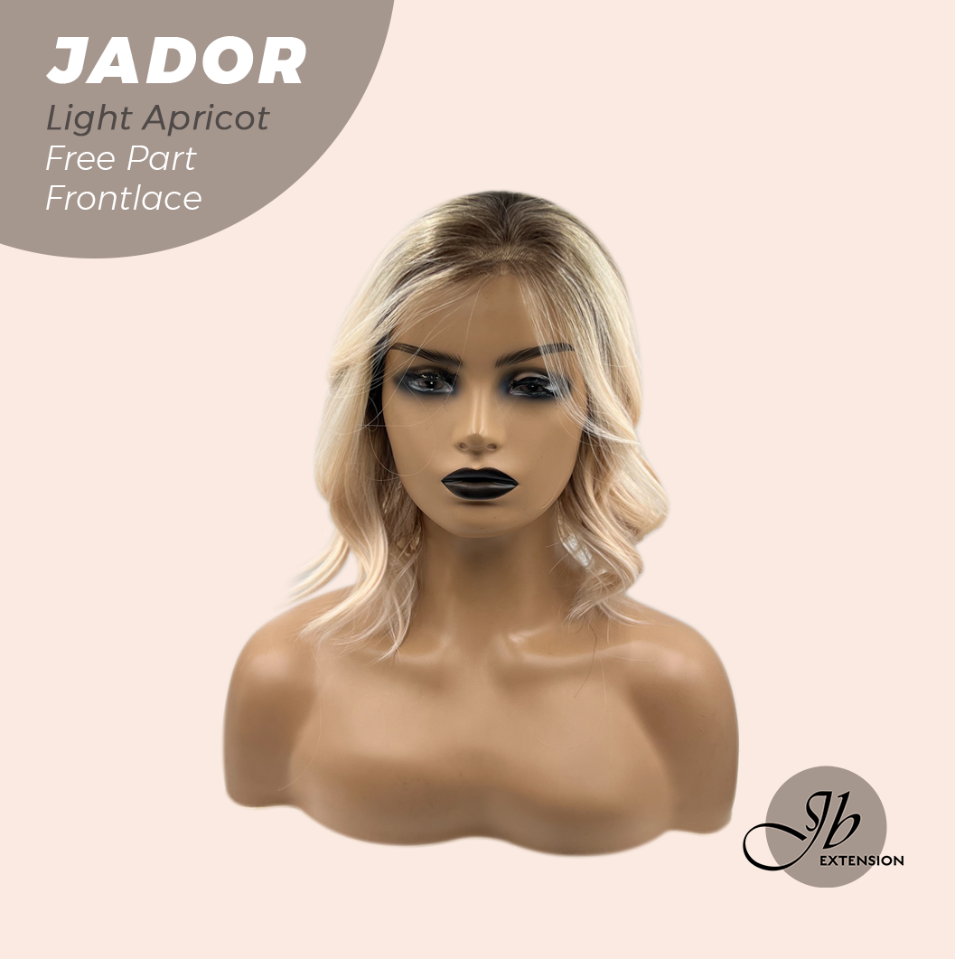 JBEXTENSION 10 Inches Light Apricot Curly Lace Front Wig.Pre Plucked 13*3 HD Transparent Lace Frontal Handmade Futura Fiber Swiss Lace Synthetic Fiber Glueless Wig JADOR LIGHT APRICOT