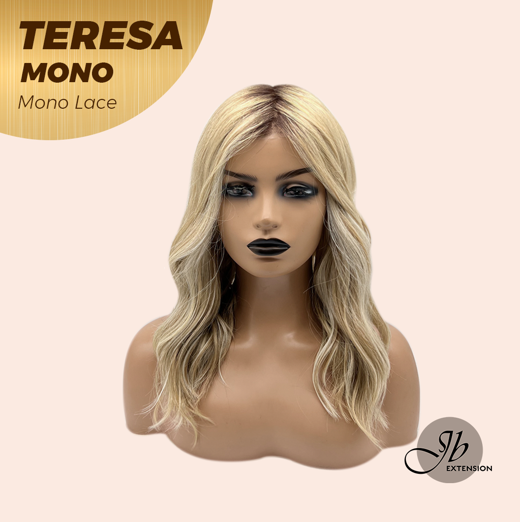 [PRE-ORDER] JBEXTENSION TERESA MONO 16INCH Monofilament Handmade Wig 6X5 Full Monofilament Hand Tied Top Wig 16 Inches Mix Blonde Curly Mono Lace Wig With Anti-slip Silicone Strips Glueless Wig TERESA MONO - 16Inch【BENDY EAR TABS】