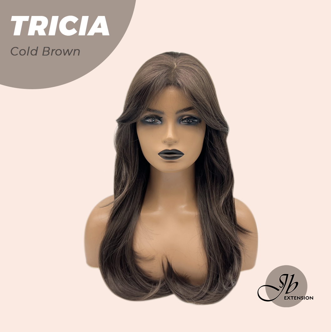 JBEXTENSION 23 Inches Curly Cold Brown Wig TRICIA COLD BROWN